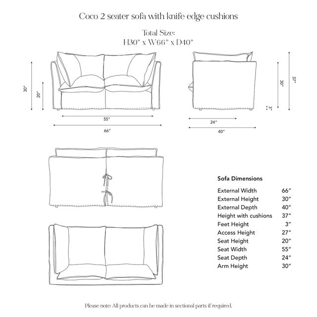 English Sophie Conran Coco 2 Seater Sofa - Cornish Blue Wide Stripes with Knife Edge Cushion For Sale - Image 3 of 4