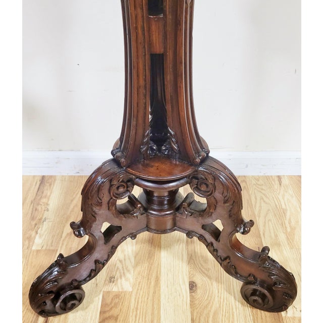 Antique American Federal Style Carved Wood Fern Stand Pedestal For Sale - Image 15 of 17