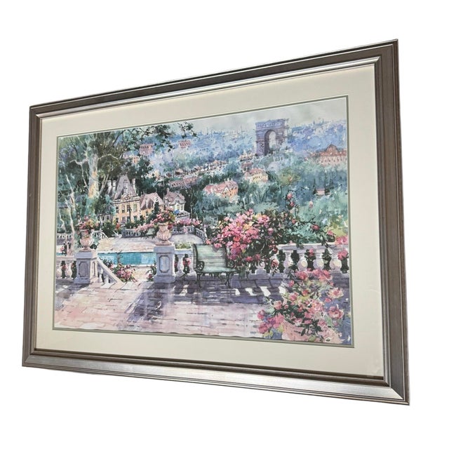 Late 20th Century Late 20th Century Original Signed Marilyn Simandle Painting Parisian Landscape For Sale - Image 5 of 10