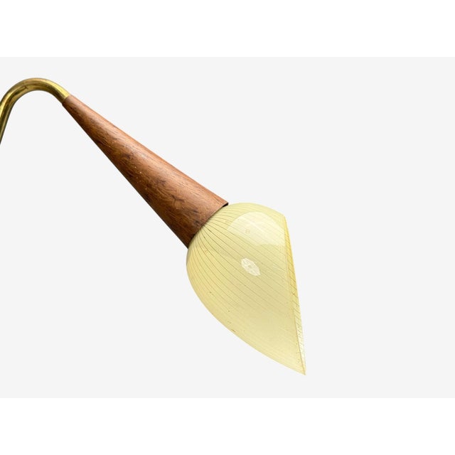 Swedish Modern, Pendant Light, Brass, Wood, Glass, Sweden, 1920s For Sale In New York - Image 6 of 8