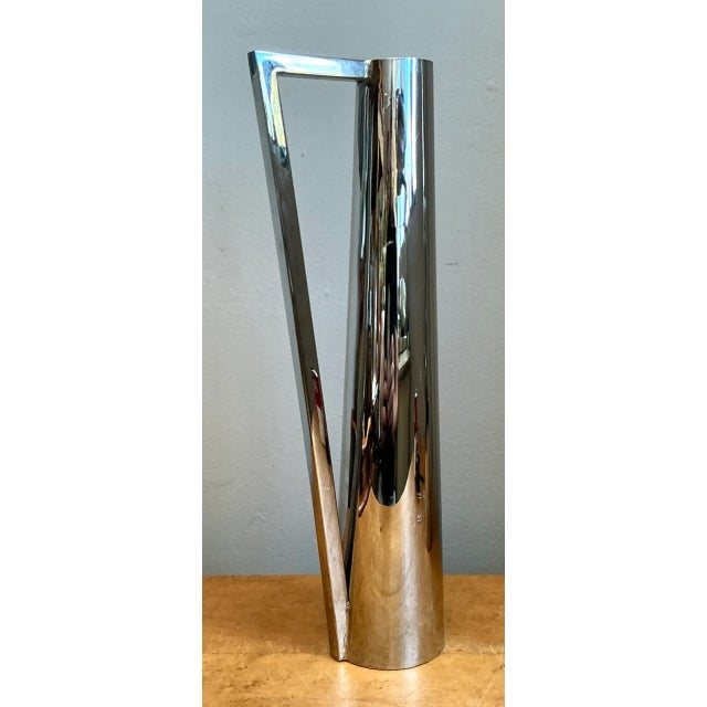 Vintage Modernist Metal Tall Pitcher For Sale - Image 14 of 14