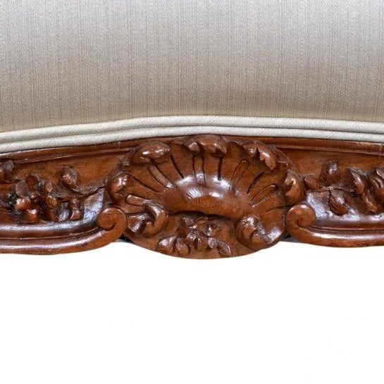 Mid 19th Century 19th Century French Walnut Settees - a Pair For Sale - Image 5 of 10