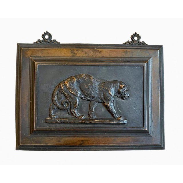 Bronze Bas Relief of Panther Merchant attributed to Attribué à Antoine-Louis Barye For Sale - Image 5 of 5