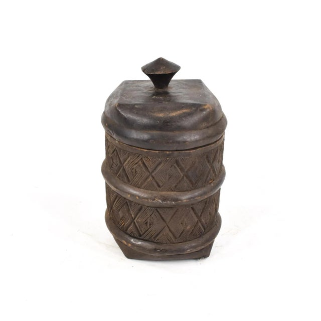 Brown 20th Century African Wood Container For Sale - Image 8 of 8