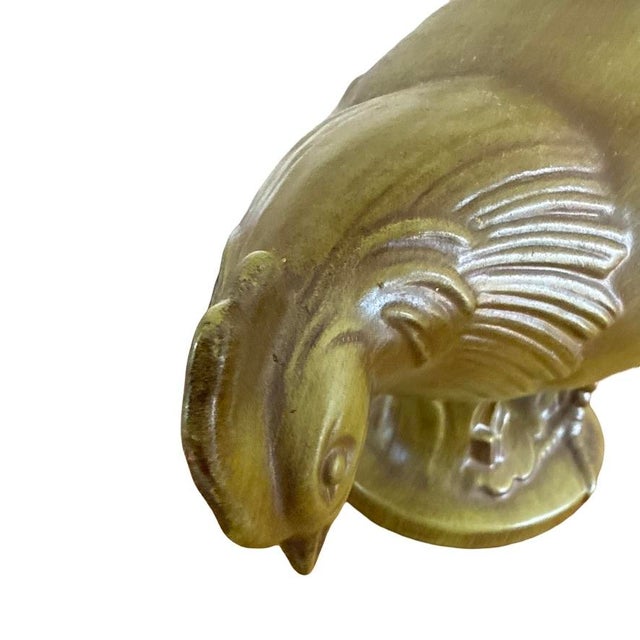 Vintage Royal Haeger Model 613a Antiqued Avocado Standing Chicken Sculpture For Sale In West Palm - Image 6 of 8