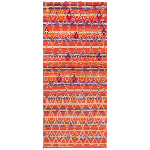 Vibrant Vintage Moroccan Rug Doris Leslie Blau For Sale