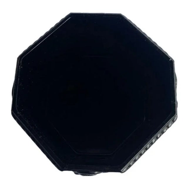 Glass 1920s Art Deco Black Amethyst Tiara Glass Vanity Jar With Nude Woman For Sale - Image 7 of 9