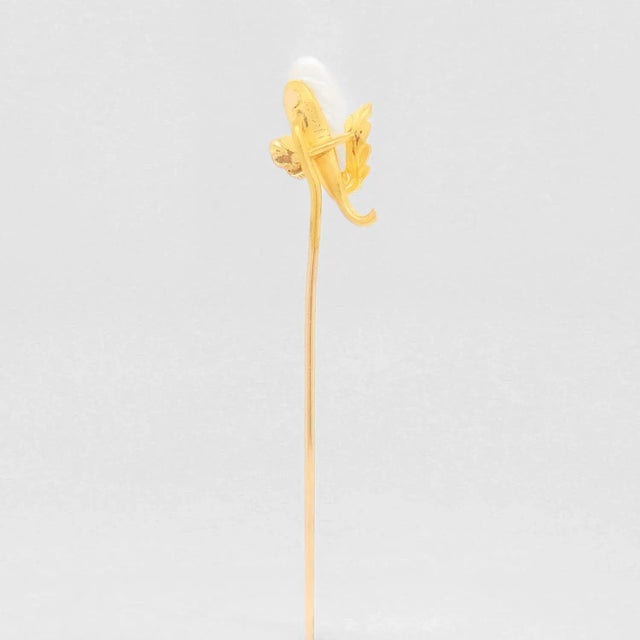 Vintage 14k Gold & Blister Pearl Gourd or Eggplant Stickpin For Sale In Philadelphia - Image 6 of 12