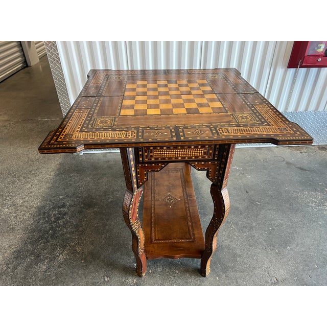 Late 19th Century Antique Inlaid Syrian Gaming Table For Sale - Image 11 of 11