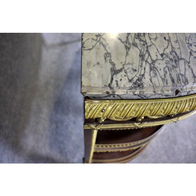 Brown 19th C Louis XVI Style French Marble Top Server With Wedgewood Plaque For Sale - Image 8 of 13