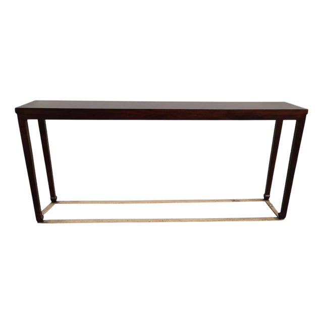 70" Long Slim Elm Console Table For Sale