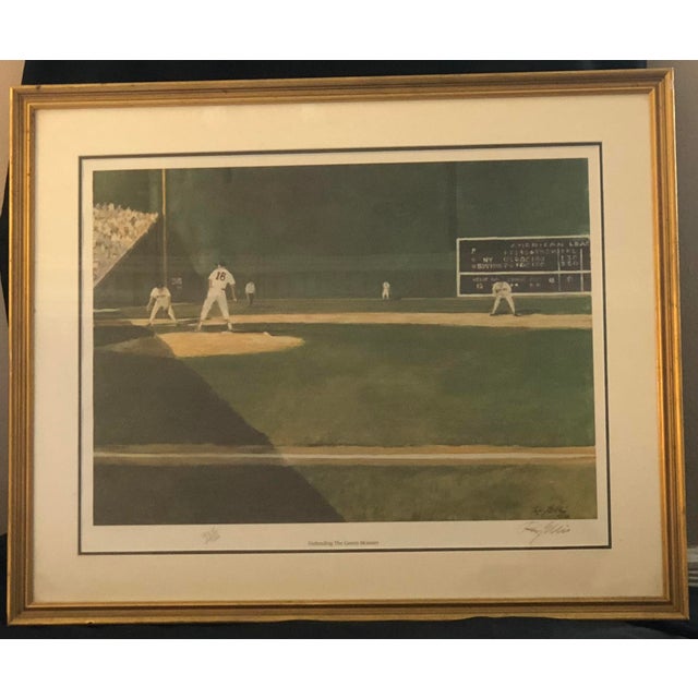 1980s Ray Ellis Signed Limited Edition Print "Defending the Green Monster", Framed For Sale - Image 9 of 10