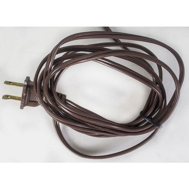 Wood Vintage Blue & White Lamp With Latin Inscription - Secret Drawer For Sale - Image 7 of 8