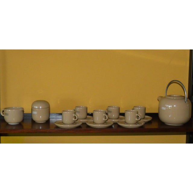 Tan Primaluna Coffee Set by Pozzi Ceramiche, Italy, 1960s, Set of 15 For Sale - Image 8 of 9