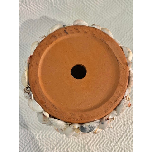 Contemporary Coastal Grotto Palm Beach Shell Encrusted Planter For Sale - Image 9 of 9