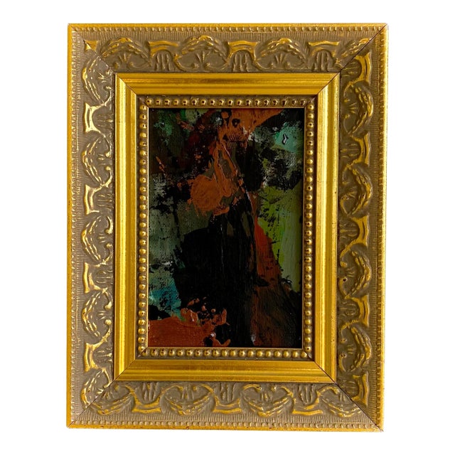 Framed Mini Painting by Jessalin Beutler "Planting Seeds" For Sale