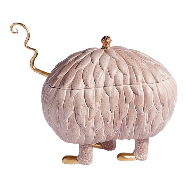 Haas Brothers for L’Objet “Lukas” Soup Monster Tureen With 24k Gold Accents & Ladle – New in Box, Discontinued, Retail $1400 For Sale