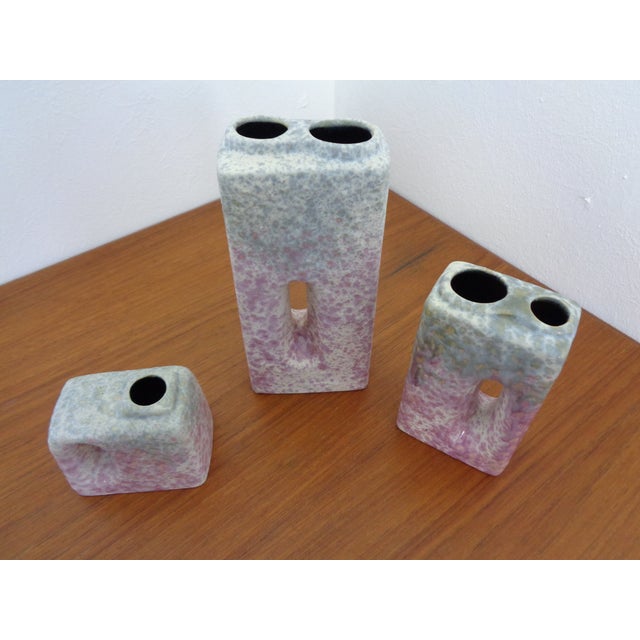 Beige Pink Vases from Ü-Keramik, 1970s, Set of 3 For Sale - Image 8 of 17