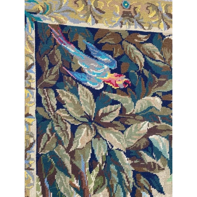 Blue Mid-Century French Needlepoint Tapestry For Sale - Image 8 of 18