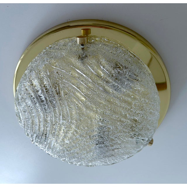 Metal Murano Glass Flush Light from Hillebrand, 1970s For Sale - Image 7 of 18