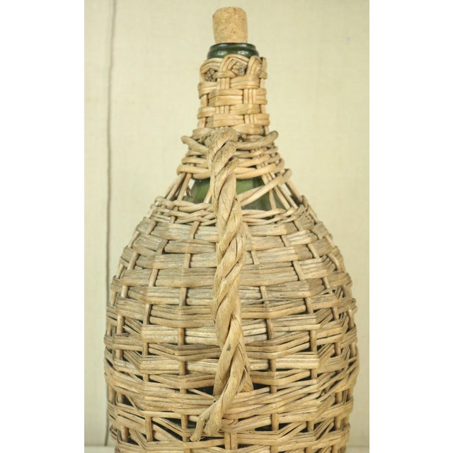 Wood Late 19th Century French Wicker Covered Bottle For Sale - Image 7 of 8