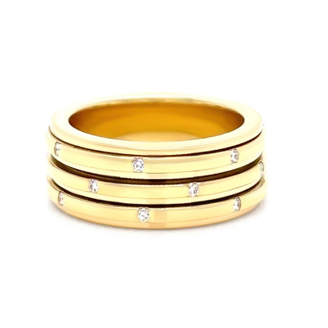Contemporary Piaget Possession 18ct Yellow Gold Diamond Spinning Ring 0.11ct 12.15g For Sale - Image 3 of 6