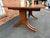 Vintage Georgian Regency Style Banded Mahogany Pedestal Extension Dining Table With Leaves For Sale - Image 14 of 18
