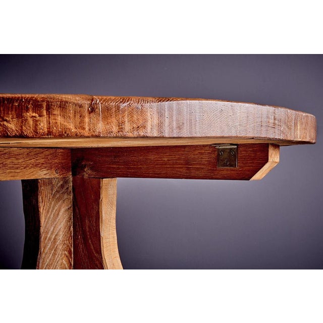 Wood Brutalist Oak Dining Table and Chairs, 1970s, Set of 6 For Sale - Image 7 of 18