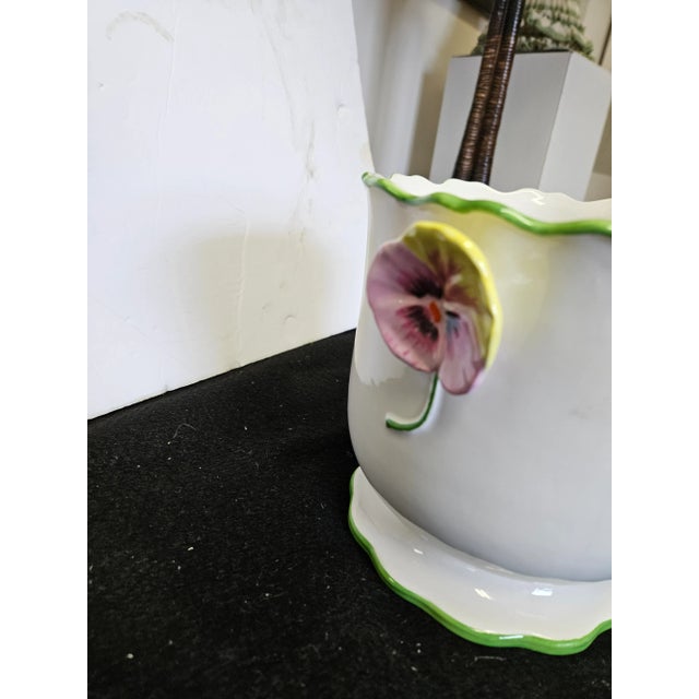 Italian Charming Vintage Italian Pottery Cachepot For Sale - Image 3 of 5