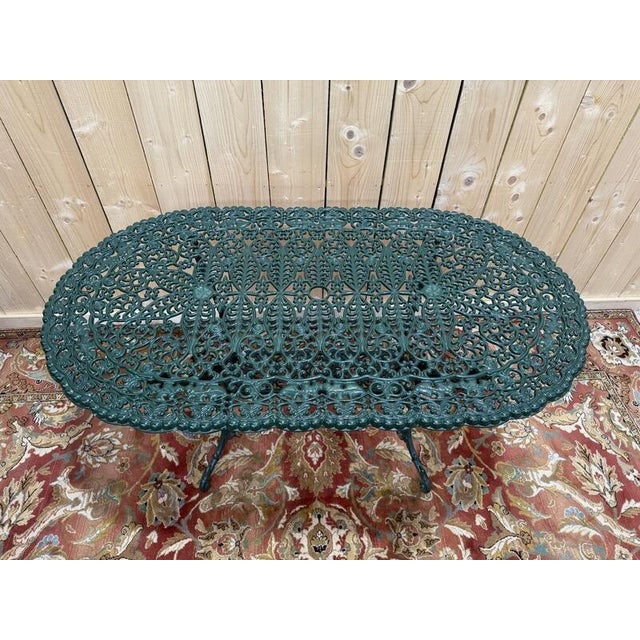 Art Nouveau Style Painted Iron Garden Table For Sale - Image 5 of 7
