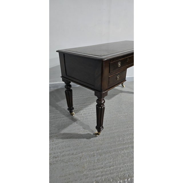 Wood Antique Victorian Mahogany Desk, 1880 For Sale - Image 7 of 13