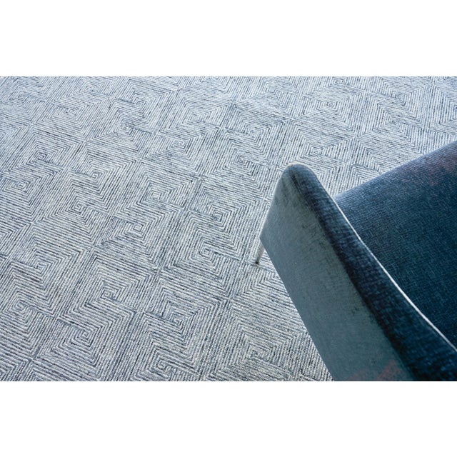2020s Exquisite Rugs Caprice Tufted New Zealand Wool & Cotton Blue/Ivory Rug-12'X15' For Sale - Image 5 of 7