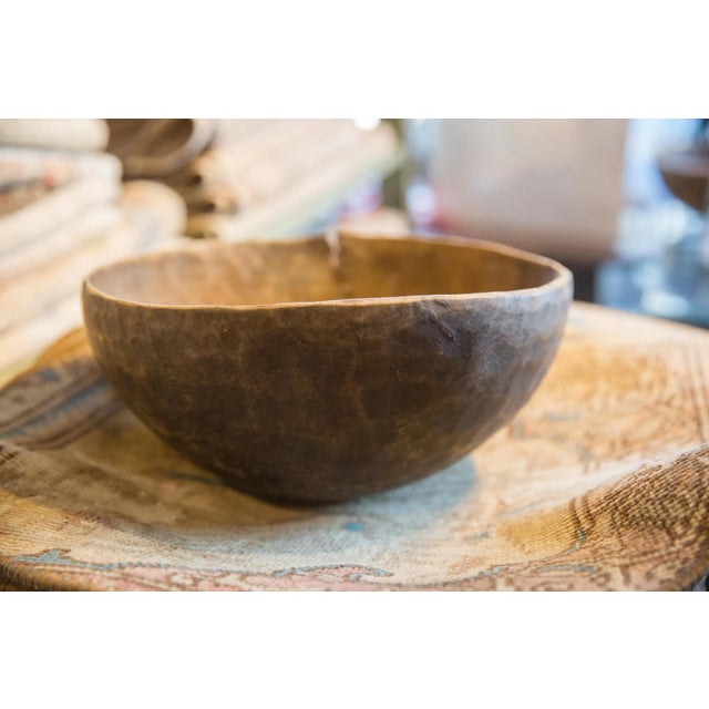African Vintage Wooden African Bowl For Sale - Image 3 of 6