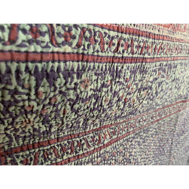Vintage Indian Geometric Patchwork Textile Art – Large Tribal Style Quilt / Tapestry For Sale - Image 4 of 7