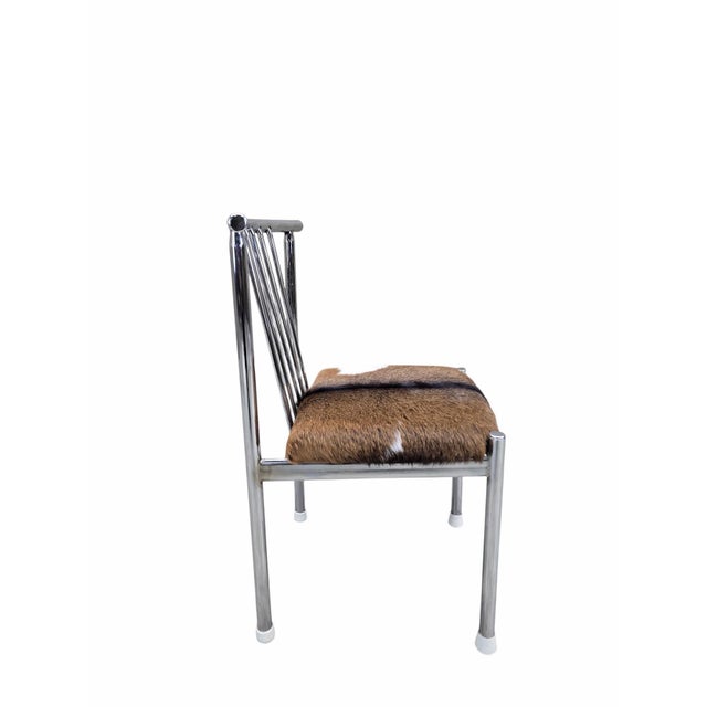 MCM B. Brody Chrome Spindle Back Side Chairs Newly Reupholstered – Pair For Sale - Image 11 of 12