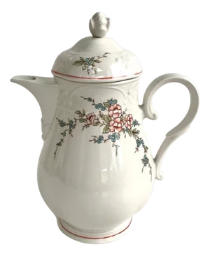 Rosette Porcelain Teapot with Pink and Blue Flowers from Villeroy & Boch, Germany