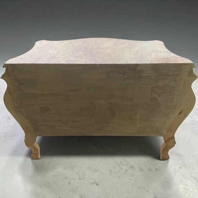 Mid-Century Italian Venetian Hand Painted Floral Commode / Chest Faux Marble Top For Sale - Image 4 of 7