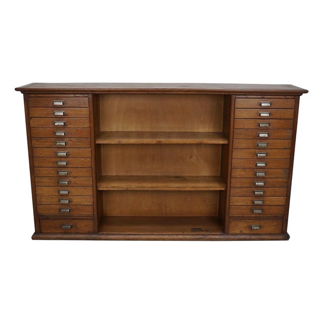 Vintage Dutch Oak Apothecary Cabinet, 1950s For Sale
