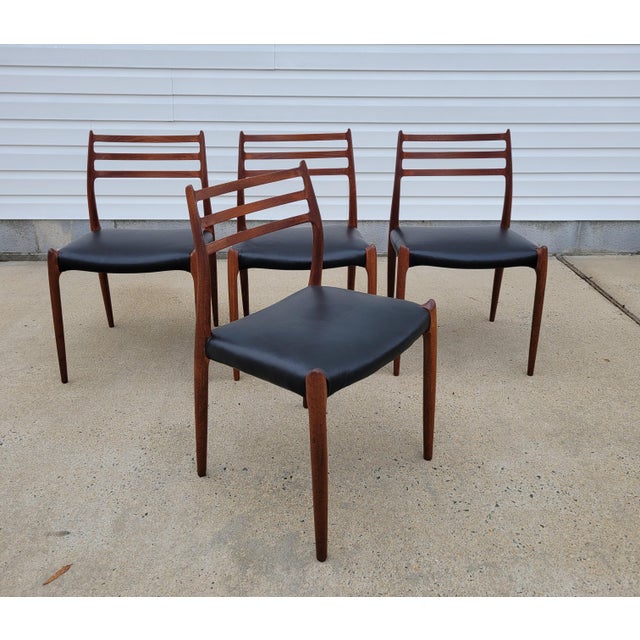 1960s Danish j.l. Moller Teak Dining Chairs Set/4 For Sale - Image 10 of 15