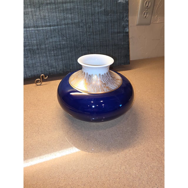 Cobalt Blue and Gold Hutschen Reuther Vase For Sale - Image 12 of 14