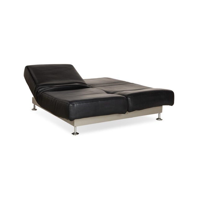 Damier Leather Two-Seater Black Sofa from Edra For Sale - Image 9 of 18