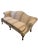 1990s Ethan Allen Georgian Court Queen Anne Camelback Sofa in Cream Damask For Sale In San Francisco - Image 6 of 7