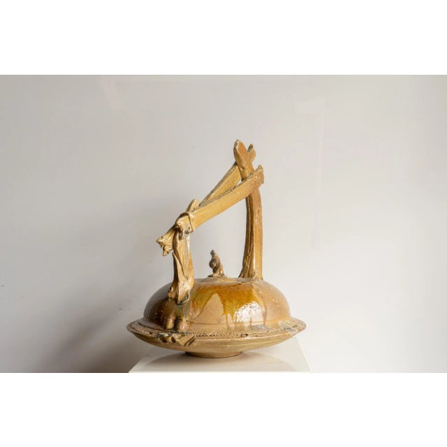 Abstract Vintage Large Studio Ceramic Sculpture For Sale - Image 3 of 9