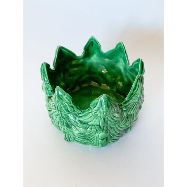 Charming vintage ceramic pine tree wine bottle coaster or trinket dish with cork bottom. Use this whimsical piece to catch...