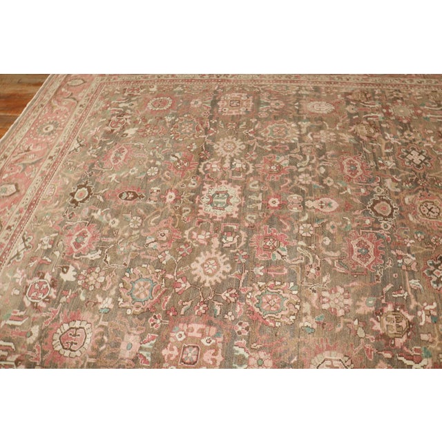 Early 20th Century Brown Blush Persian Malayer Vintage Carpet - 9' x 12'10" For Sale - Image 5 of 9