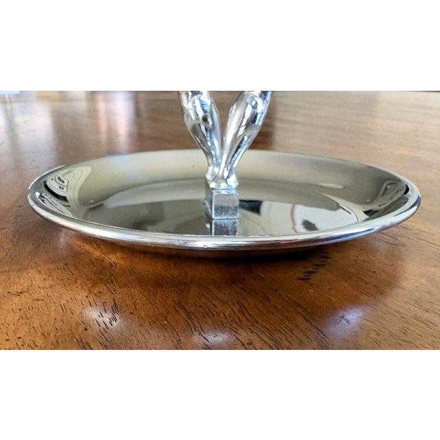 Restoration Hardware Silver Crane Ashtray with Cigarette Holder For Sale - Image 12 of 12