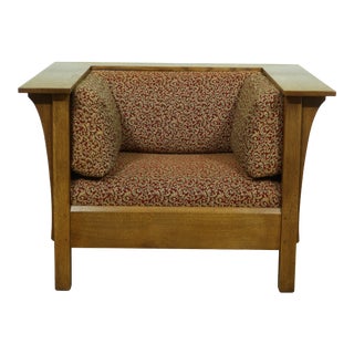 Stickley Mission Oak Arts & Crafts Cube Chair For Sale