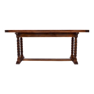 Old English Style Barley Twist Dining Table For Sale