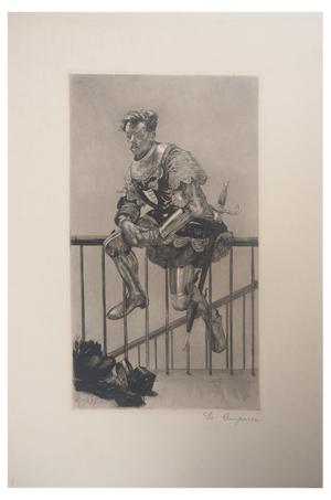 Paul Renouard, Knight at Rest, 1893, Original Etching