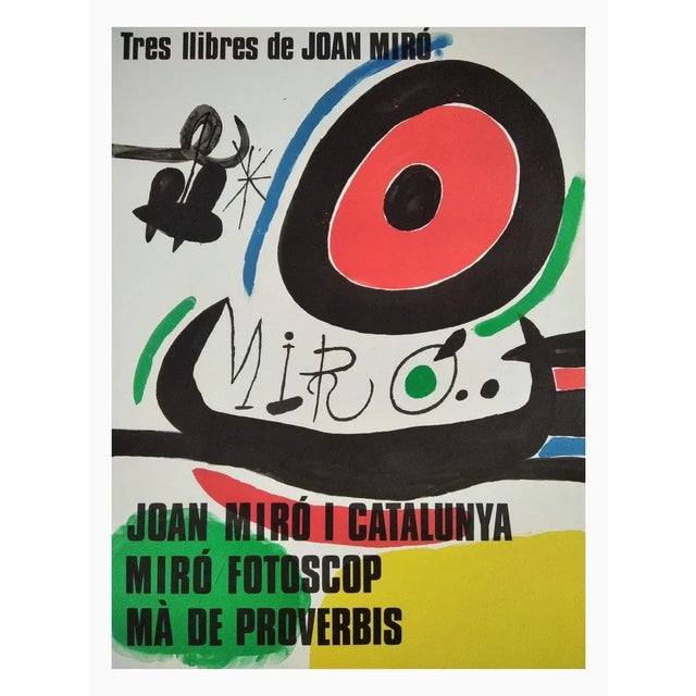 Paper Joan Miro, Tres Libres Poster, 1970, Lithograph, Framed For Sale - Image 7 of 7